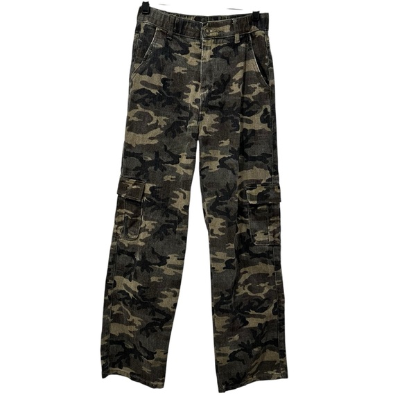 Adika Camo Cargo Pants Streetwear Utility Pockets Relaxed Fit size Small - Picture 6 of 7